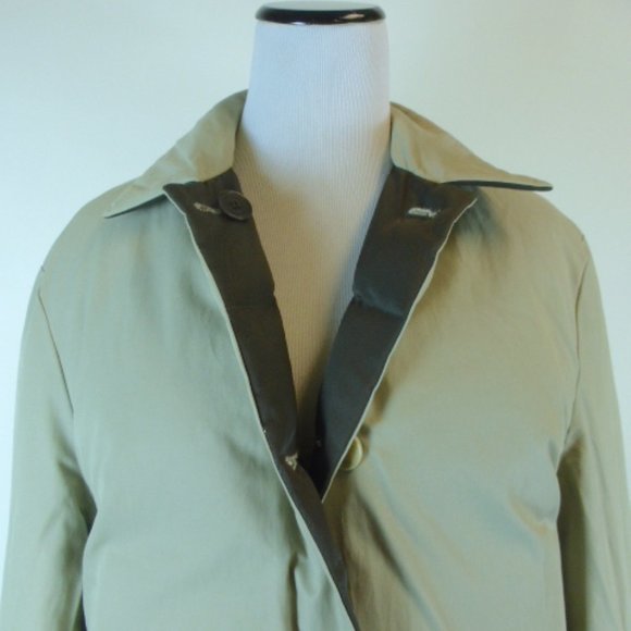 CALVIN KLEIN PUFFER reversible Brown Tan long COAT down filled L cozy - Picture 1 of 9